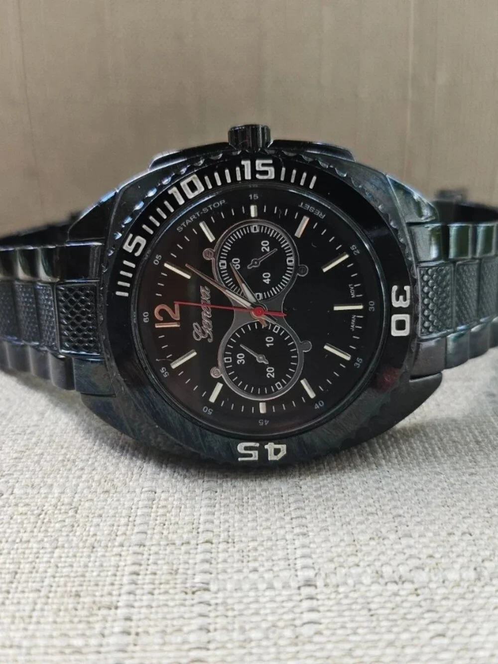 Geneva Men Wristwatch Quartz Analog Black Tone Fashion Wrist Watch